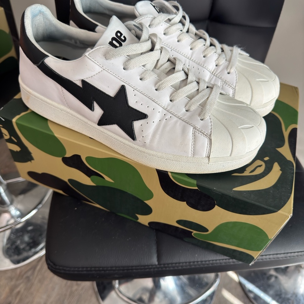 Bape Skull Sta Pony Hair Sneakers - Size 11 - White -